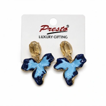 Trendy Ocean Bloom Blue Floral Earrings