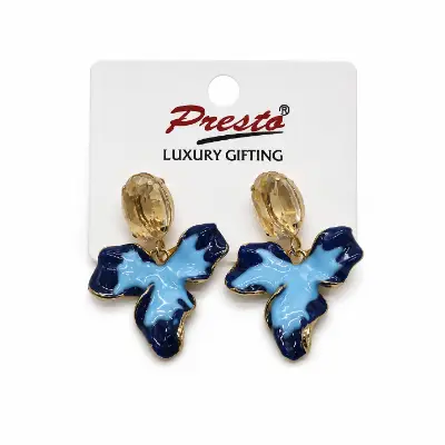 Trendy Ocean Bloom Blue Floral Earrings