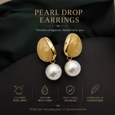 Luxe Ivory Pearl Gold-Tone Statement Earrings