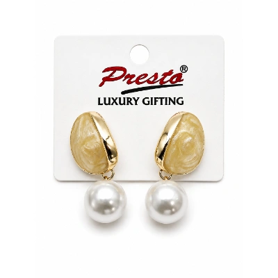 Luxe Ivory Pearl Gold-Tone Statement Earrings