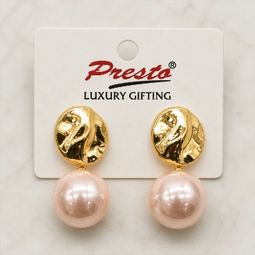 Blush Pearl &amp; Gold-Tone Statement Drop Earrings