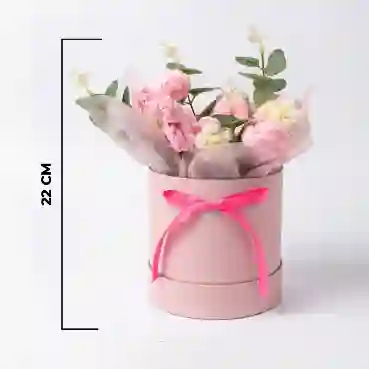 Pink Crochet Flower Arrangement in Elegant Round Gift Box