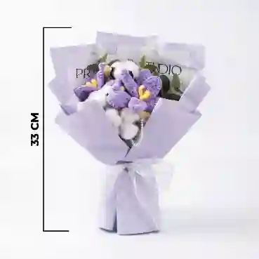 Lavender Crochet Flower Bouquet with Cotton BloomsLavender Crochet Flower Bouquet with Cotton Blooms