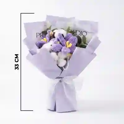 Lavender Crochet Flower Bouquet with Cotton Blooms