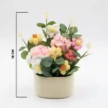 Pastel Crochet Floral Arrangement in Elegant Ceramic Pot