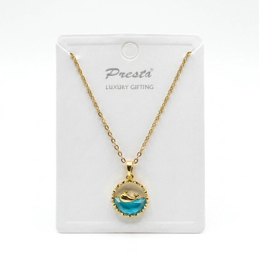 Gold Dolphin Ocean Pendant Necklace
