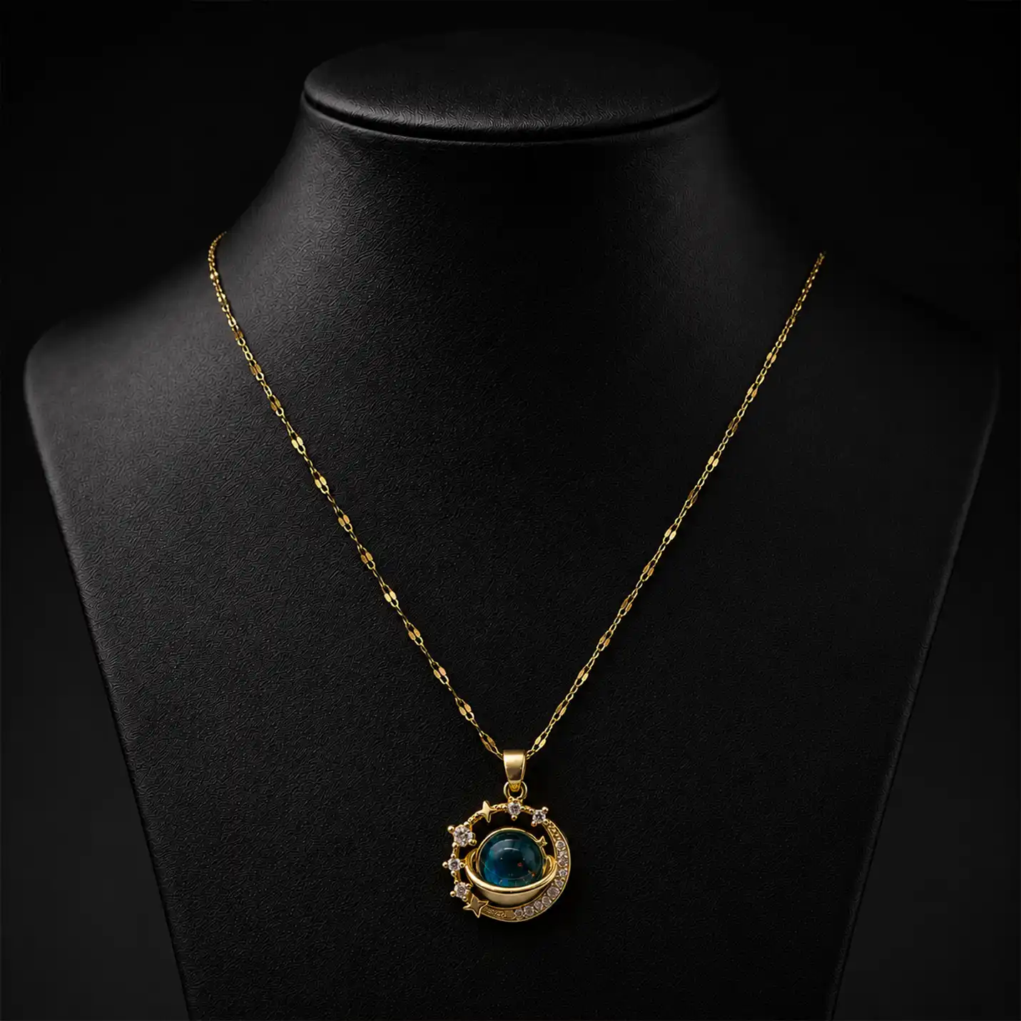 Gold Galaxy Pendant Necklace for Women & Girls