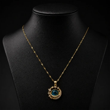 Gold Galaxy Pendant Necklace for Women &amp; Girls