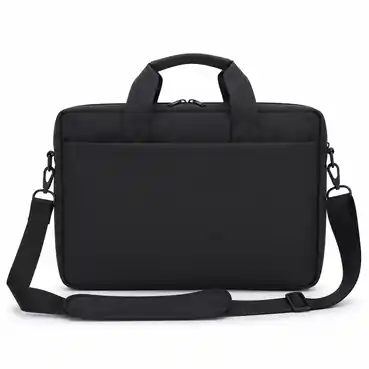 Personalized Black Laptop Messenger Bag with Hidden Front Pocket