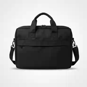 Personalized Black Laptop Messenger Bag with Hidden Front Pocket