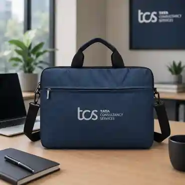Customized Navy Blue Business Laptop Bag with Front Organizer Pocket