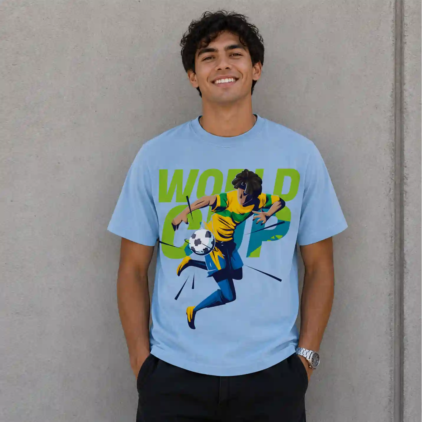 World Cup Inspired Football Graphic Printed T-Shirt