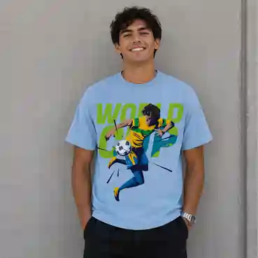 World Cup Inspired Football Graphic Printed T-Shirt