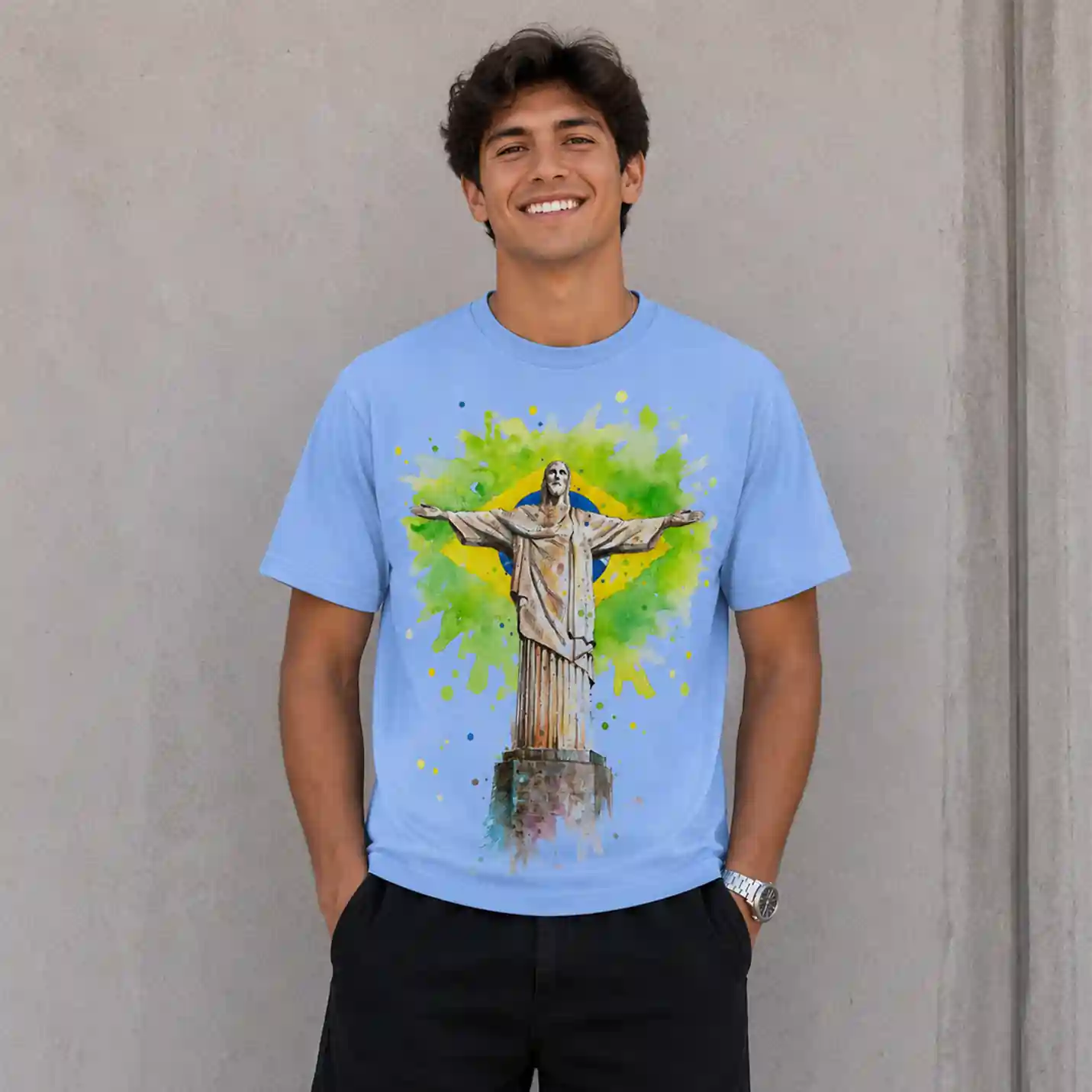 Football Passion Graphic Sky Blue T-Shirt