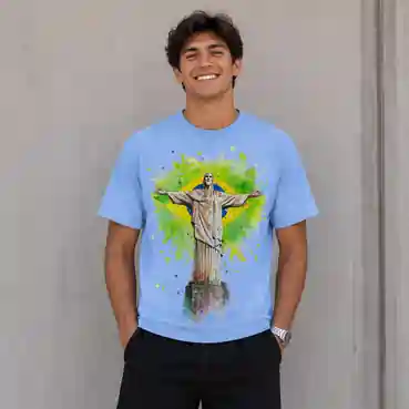 Football Passion Graphic Sky Blue T-Shirt