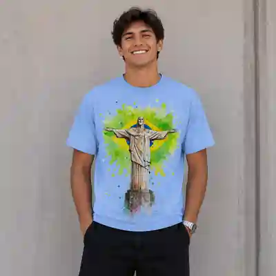 Football Passion Graphic Sky Blue T-Shirt