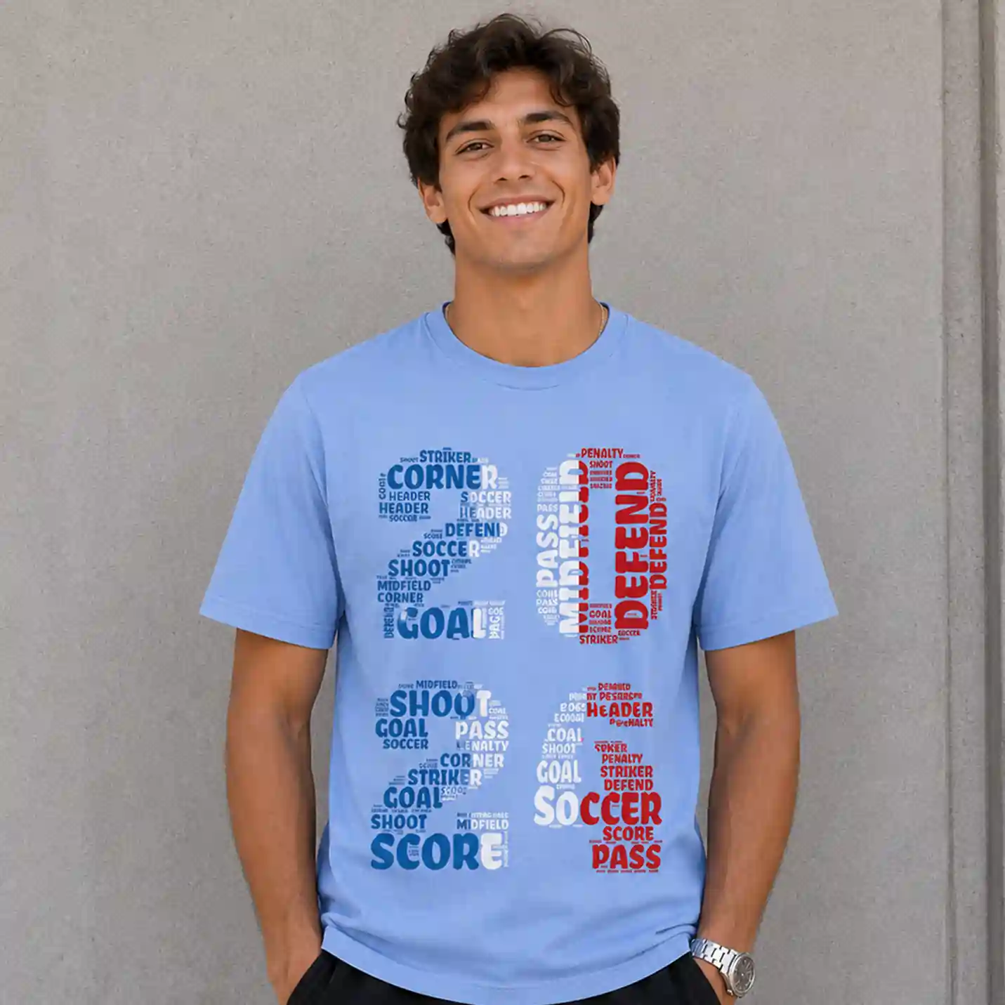 Sports Lover Graphic Printed Sky Blue T-Shirt