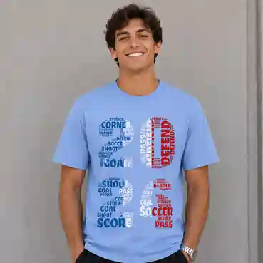 Sports Lover Graphic Printed Sky Blue T-Shirt
