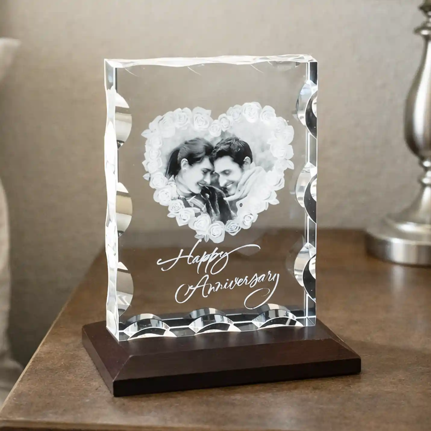 2D Custom Laser Engraved Anniversary Crystal