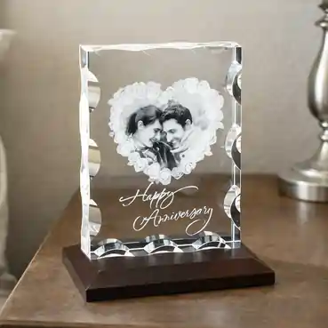 2D Custom Laser Engraved Anniversary Crystal