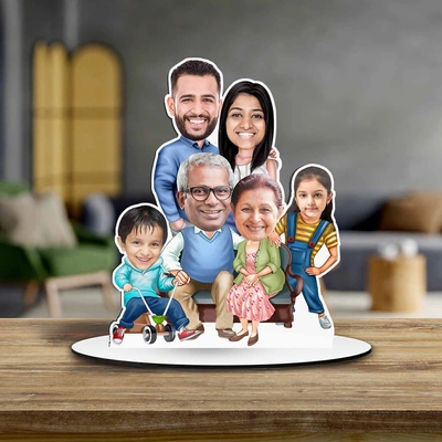 Personalised Caricature For Joint Family