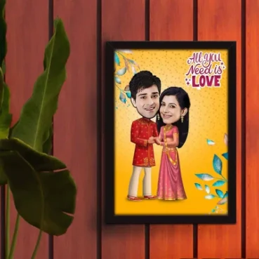 Personalized Desi Couple Caricature Frame Gifts -Presto