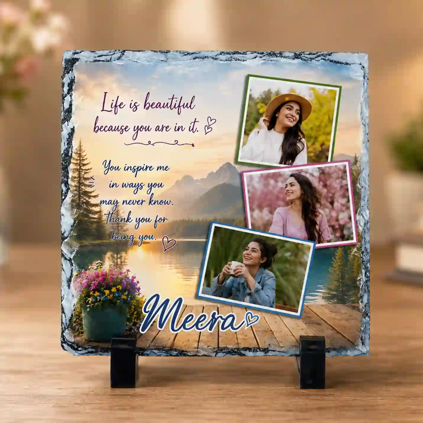 Customised Printable Photo Stone 16x16 cm