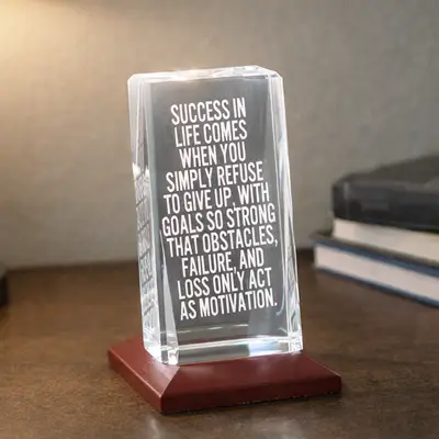 Exquisite Personalized 3D Crystals Motivational Awards