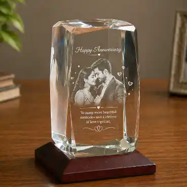 Block type 3D Laser Engraved Crystal