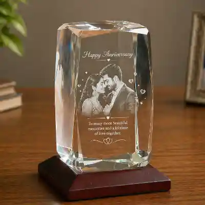 Block type 3D Laser Engraved Crystal