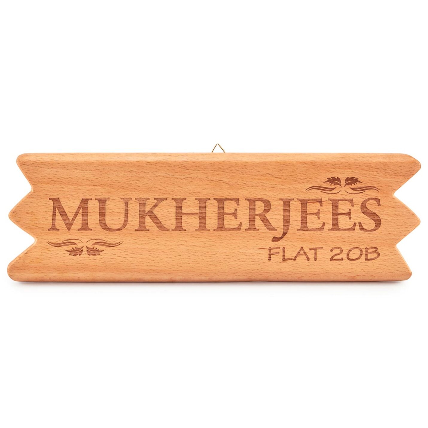 Wooden Custom Made Name Plate Curved Sides Presto