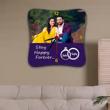 Personalized Photo Wall Clock Gift for Anniversary of Couples