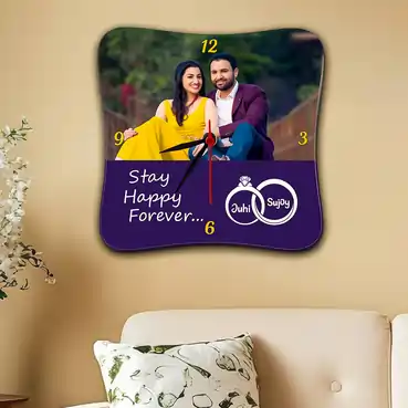 Personalized Photo Wall Clock Gift for Anniversary of Couples