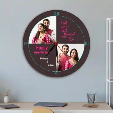 Personalized Photo Wall Clocks Online In India Anniversary Gift For Husband