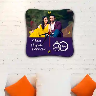 Personalized Photo Wall Clock Gift for Anniversary of Couples