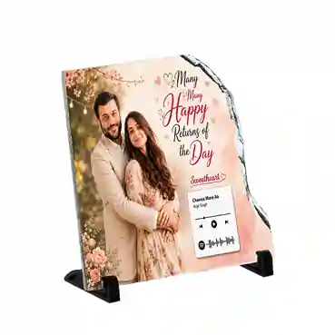 Custom Printable Photo Stone Plaque with Favourite Song