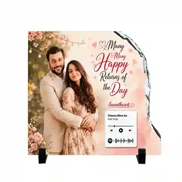 Custom Printable Photo Stone Plaque with Favourite Song