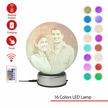 Personalized 3D Rotating Moon Lamp in 16 Colours Anniversary Gift