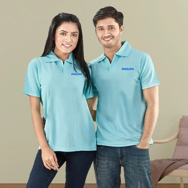 Personalised Corporate Brand logo Blue Polo T-shirts