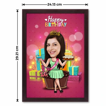 Birthday Caricature Large Frame