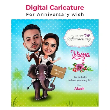 Personalised E-Caricature for Anniversary Theme 1