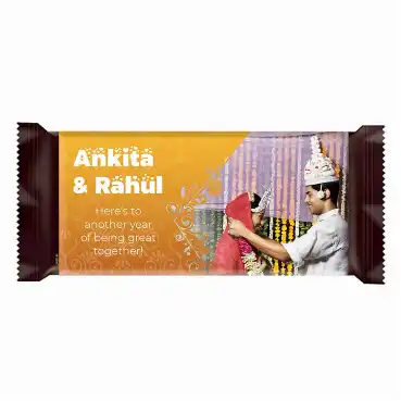 Personalised Chocolate Wrapper with Small Chocolate for Anniversary