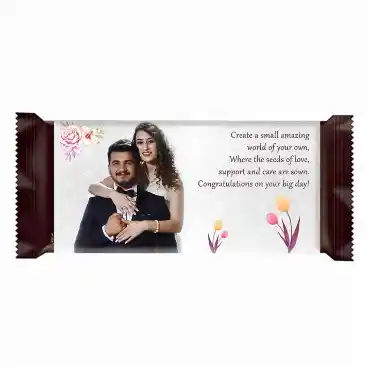 Personalised Chocolate Wrapper with Medium Chocolate for Wedding