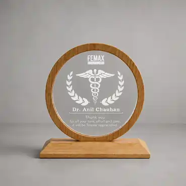 Custom Acrylic Memento with Wooden Base and Round Frame (3 pcs)-23