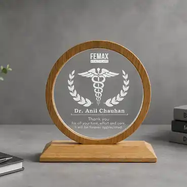 Custom Acrylic Memento with Wooden Base and Round Frame (3 pcs)-23